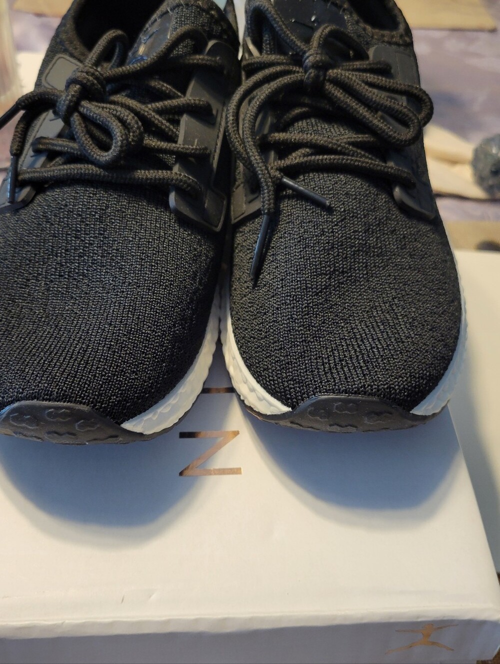 Danskin Black Knit Athletic Sneakers with White Midsole